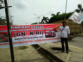 GNPK-RI Pelalawan Lakukan Penggalangan Dana dan Protes atas kekerasan muslim Rohingya