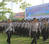 Polres Pelalawan Melaksanakan Apel Gelar Pasukan Ops Zebra Siak 2017.