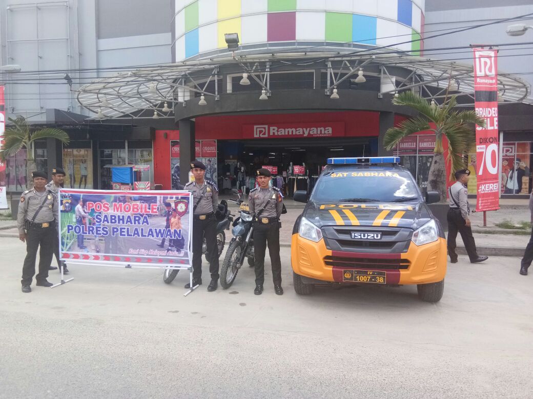 Berikan Rasa Aman, Sat Sabhara Polres Pelalawan Dirikan Pos Mobile
