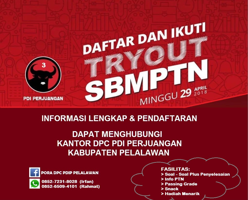 DPC PDI Perjuangan kabupaten Pelalawan akan menggelar kembali Try Out SBMPTN tahun 2018