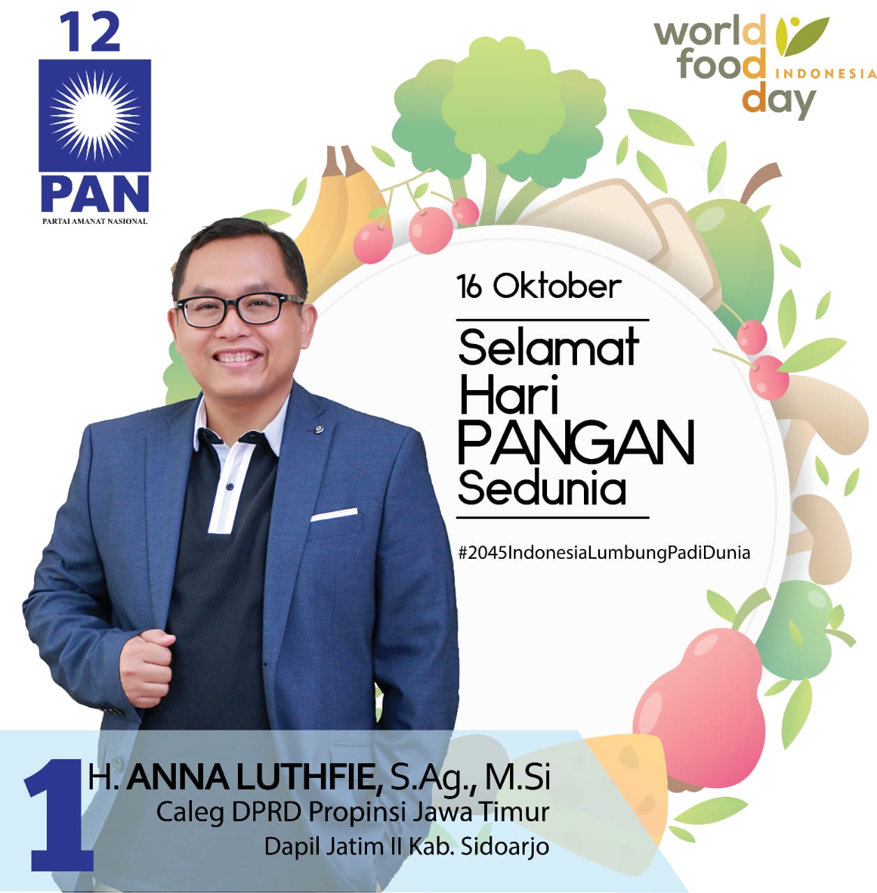 Anna Luthfie Mengajak Masyarakat Sidoarjo Untuk Manfaatkan Lahan Sekitar Rumah Menuju Mandiri Pangan Anna Luthfie mengucapkan selamat hari pangan sedunia