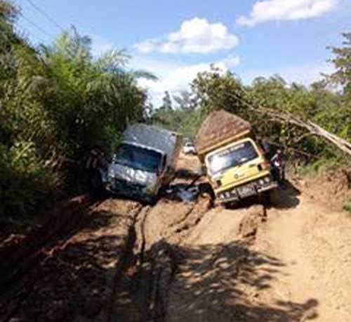 Jalan Rusak di Sei Buluh Kuansing Hambat Petani Keluarkan Hasil Panen