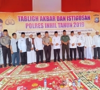 Bupati Ikuti Tabligh Akbar dan Istighosah di Mapolres Inhil