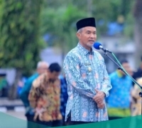 Hujan Turun Saat Apel Pagi, Awal Masuk Kerja Pegawai Meranti di Tahun 2020