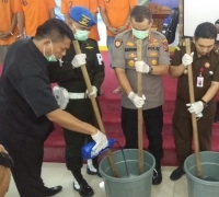 Polresta Pekanbaru Musnahkan 3 Kilogram Sabu