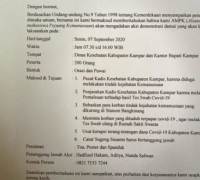 Ratusan Mahasiswa Akan Menggelar Aksi Demo Senin Besok di Dinkes Kampar