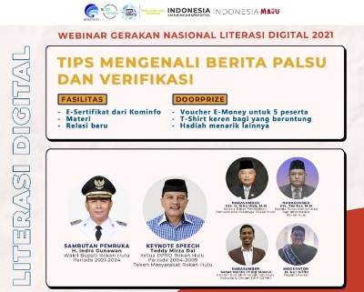 Webinar Gernas Literasi Digital di Rokan Hulu Paparkan Tips Mengenali Berita Palsu