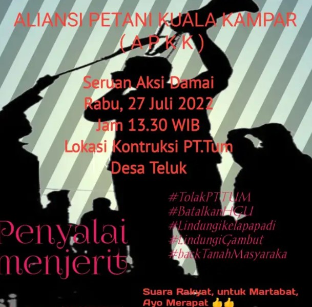 Tolak Keberadaan PT. TUM, Masyarakat Kuala Kampar Lakukan Demo Serentak