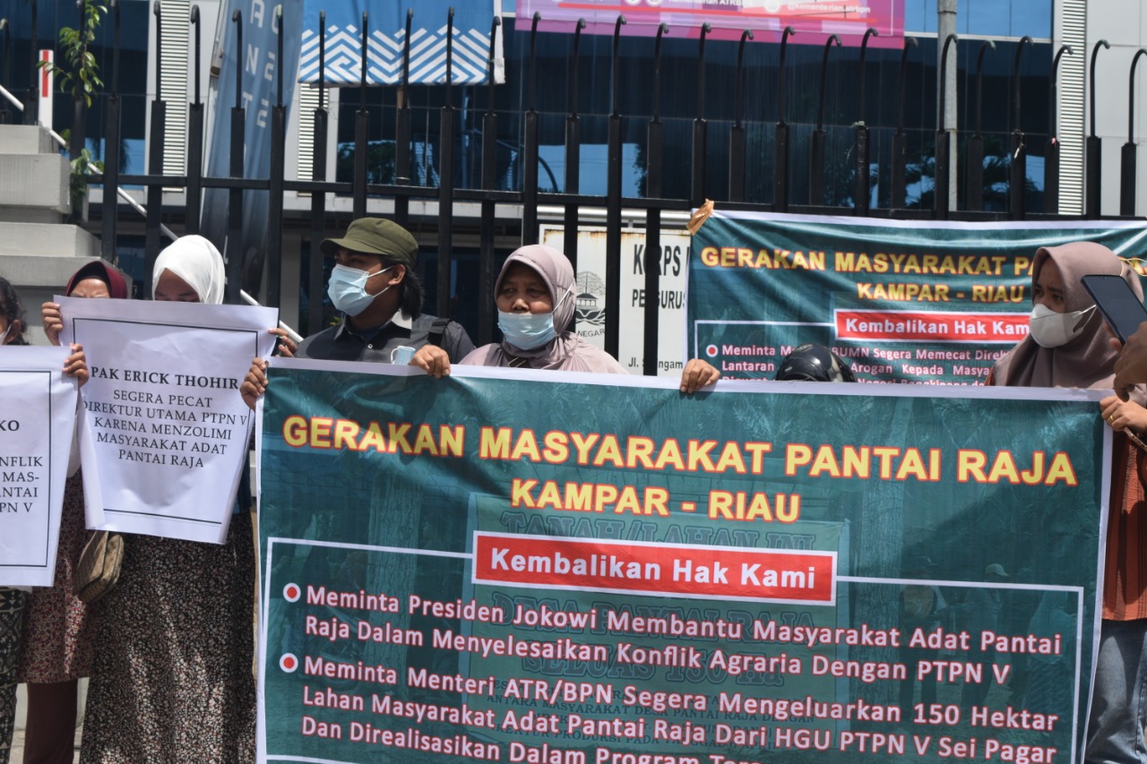 Kembalikan Tanah Adat Pantai Raja Kampar Riau, PTPN V Berhenti Rampas Tanah Rakyat Foto Dok. Istimewa