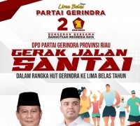 Rayakan HUT ke 15 Tahun, DPD Gerindra Riau Siapkan Hadiah 10 Unit Sepeda Motor dan 1 unit Mobil, Masyarakat Riau Silahkan Ikut 