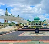 Proyek Payung Elektrik Masjid Agung Annur Pekanbaru Belum Tuntas, Kontraktor Berpotensi Putus Kontrak