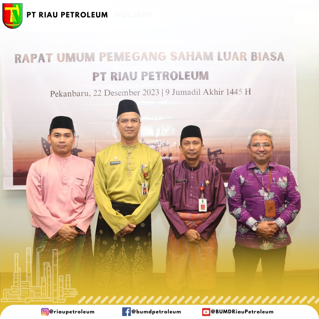 Jajaran pimpinan Riau Petroleum, para pemegang saham saat mengikuti acara RUPS LB Tahun 2023.