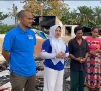 Peduli Sesama, Eva Yuliana Salurkan Bantuan Sosial Kepada Korban Kebakaran