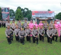 Kapolres Kampar Pimpin Upacara Penyambutan Bintara Remaja Polres Kampar Lulusan Diktukba Gel. II T.A. 2023