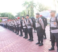 Kapolres Karimun Pimpin Apel Pengecekan Kesiapan Pengamanan TPS