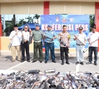 Satlantas Polres Karimun Musnahkan 241 Knalpot Brong