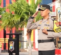 Kapolres Karimun Pimpin Apel Pergeseran Pasukan Pengamanan TPS Ke Pulau-pulau 