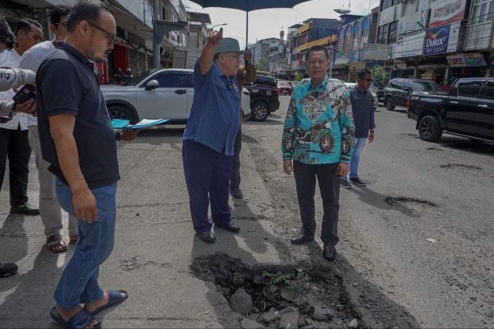 Begini Progresnya, Pj Gubri Tinjau Pembangunan Flyover Simpang Panam