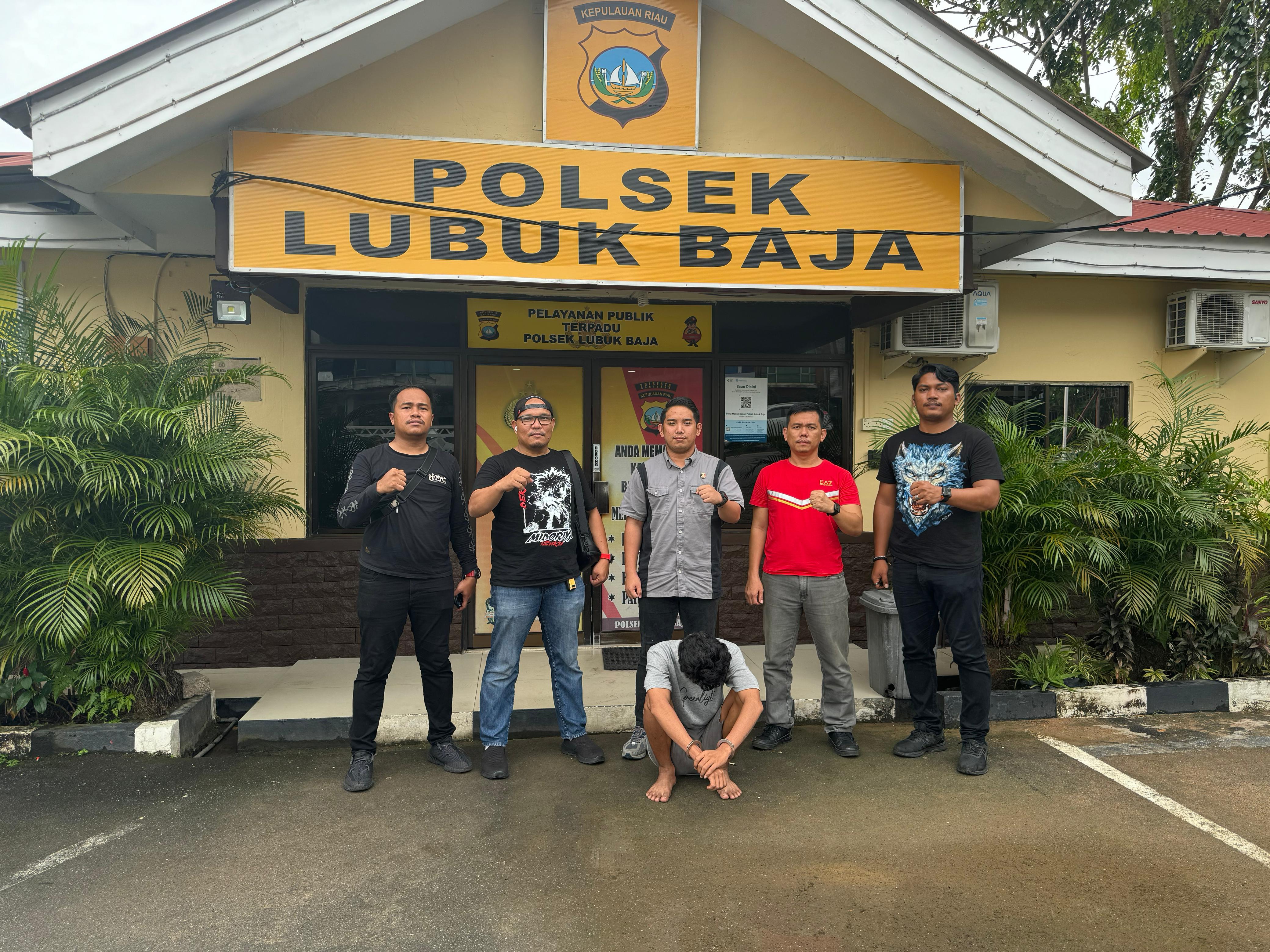 Pelaku Penganiayan berhasil diamankan oleh Polsek Lubuk Baja di Tanjung balai Karimun