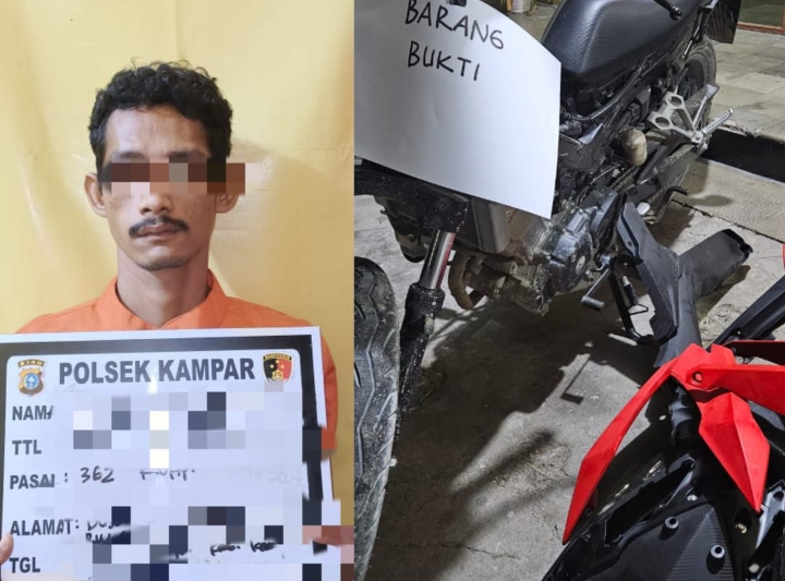 Terekam CCTV, Pelaku Curanmor Diringkus Polsek Kampar