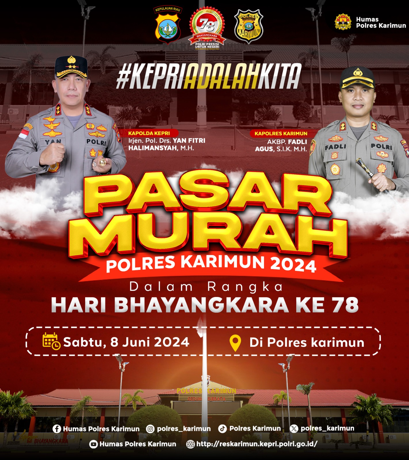 Dalam Rangka Hari Bhayangkara Ke-78, Polres Karimun Gelar Pasar Murah