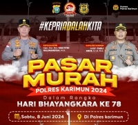 Dalam Rangka Hari Bhayangkara Ke-78, Polres Karimun Gelar Pasar Murah