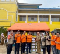 Satgas Pramuka Peduli Kwarcab Inhil,  Berikan Bantuan Korban Longsor