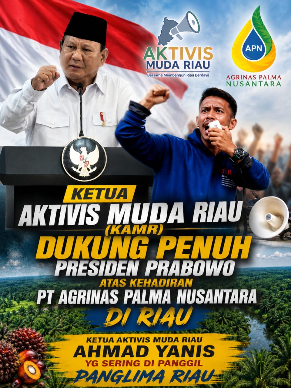 Aktivis Muda Riau Dukung PT Agrinas Palma Nusantara di Riau, Ahmad Yanis: Solusi Nyata untuk Ketahanan Pangan dan Kesejahteraan Masyarakat