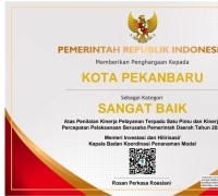 Pemko Pekanbaru Kembali Raih Penghargaan Nasional, Kali Ini Sabet Predikat Sangat Baik untuk Iklim Investasi
